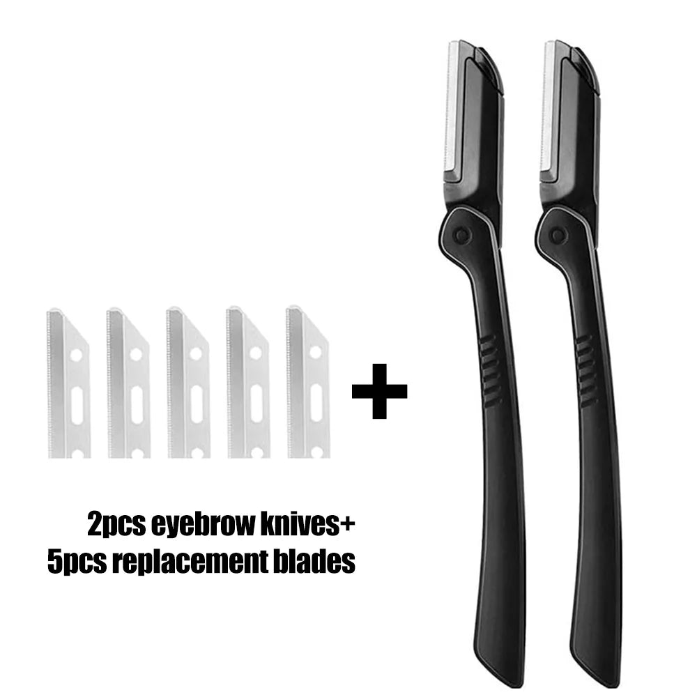 Eyebrow Razor Dermaplaning Set for Women & Men – RUZOFO Eyebrow Razor Set HIP C803-2 knife 5 blade
