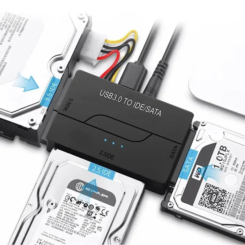 SATA/IDE to USB 3.0 Adapter – 2.5/3.5" HDD Converter, 6TB Hard Drive Adapter HIP