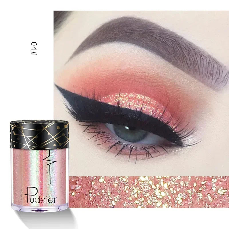 New Glitter Eye Shadow Professional Makeup Monochrome Shining Eyeshadow Sequins Universal Party Cosmetic HIP 04