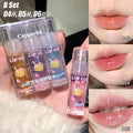 1/3pcs Crystal Jelly Lip Oil Moisturizing Transparent Lip Plumper Glitter Clear Fruit Lipgloss Hydrating Liquid Lipstick Makeup HIP B Set-3pcs