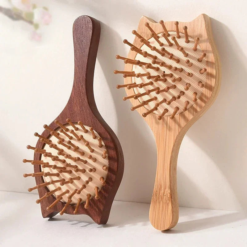 Kids Mini Cat Ear Hairbrush – Bamboo Air Cushion Comb Kids Hair Brush HIP