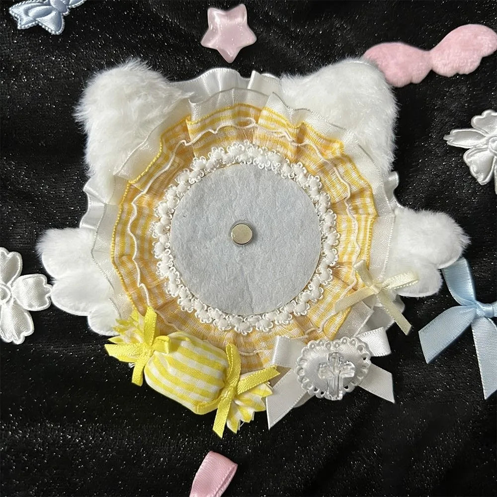 Lace Badge Holder – Cat Ear Flower Wings Itabag Decor Badge Display Base HIP Orange