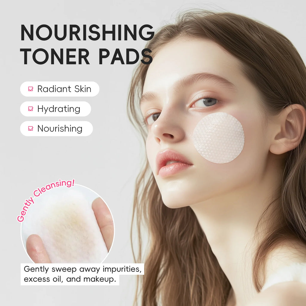 LAIKOU Sakura Toner Pads 40ct – Hydrate, Cleanse & Brighten Facial Toner Pads HIP