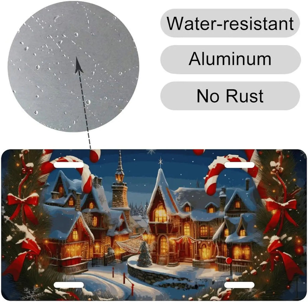 Merry Christmas Aluminum License Plate Frame 12x6 Inch License Plate Frame HIP
