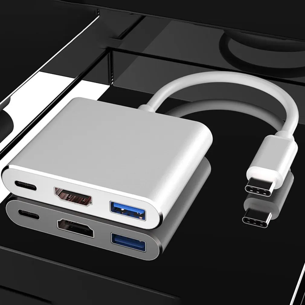 4K USB-C to HDMI Adapter – USB 3.0 Hub & 60W Charging USB-C Multiport Adapter HIP