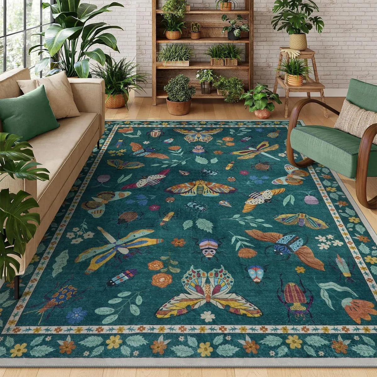 Retro Geometric Area Rug – Non-Slip & Machine Washable Area Rug HIP