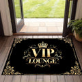 Gold Crown Welcome Mat – Black Floral Non-Slip Washable Rug Entryway Floor Mat HIP 1 40x60cm-Felt