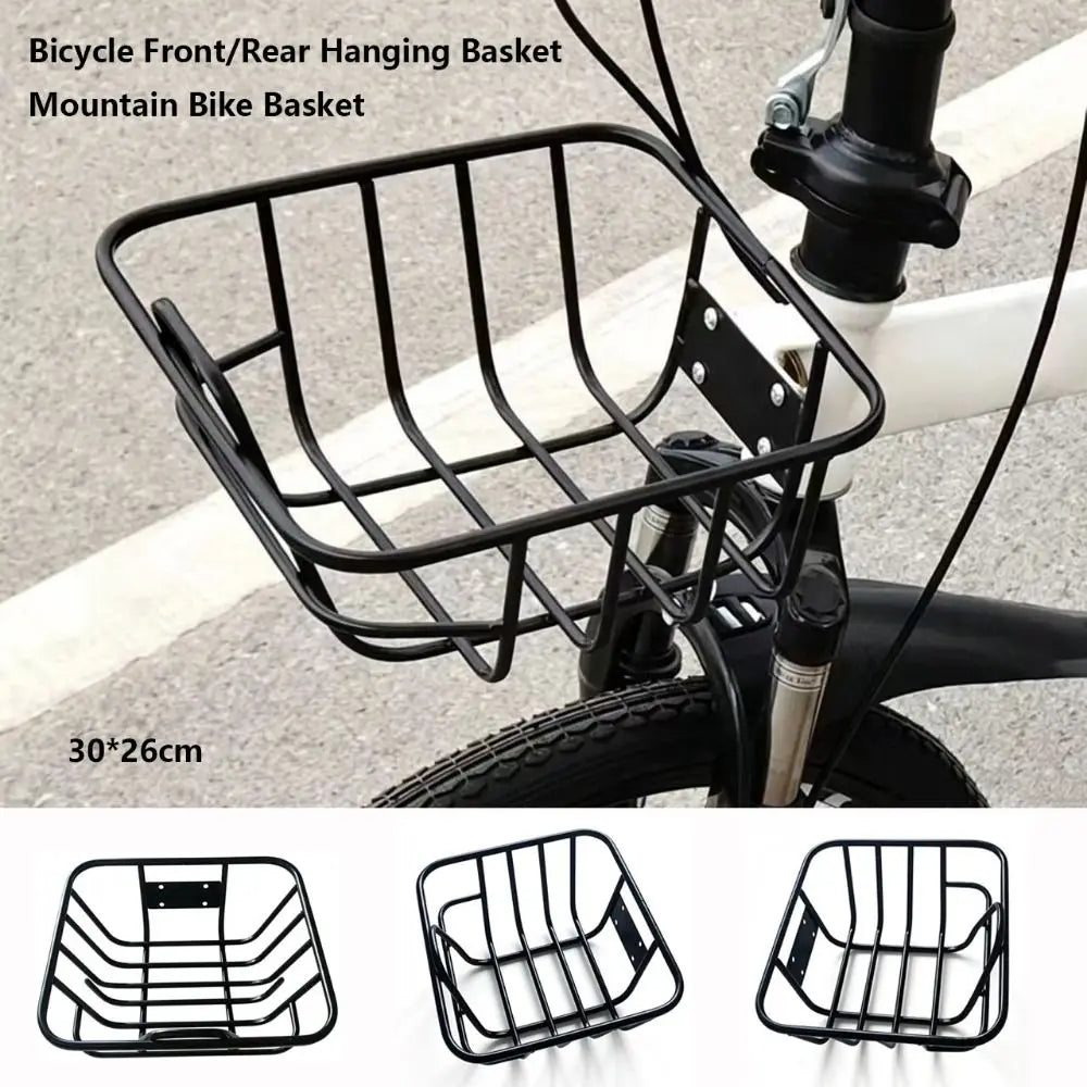 Metal Bike Rear Basket – Adjustable, Heavy Duty Black Bike Rear Basket HIP
