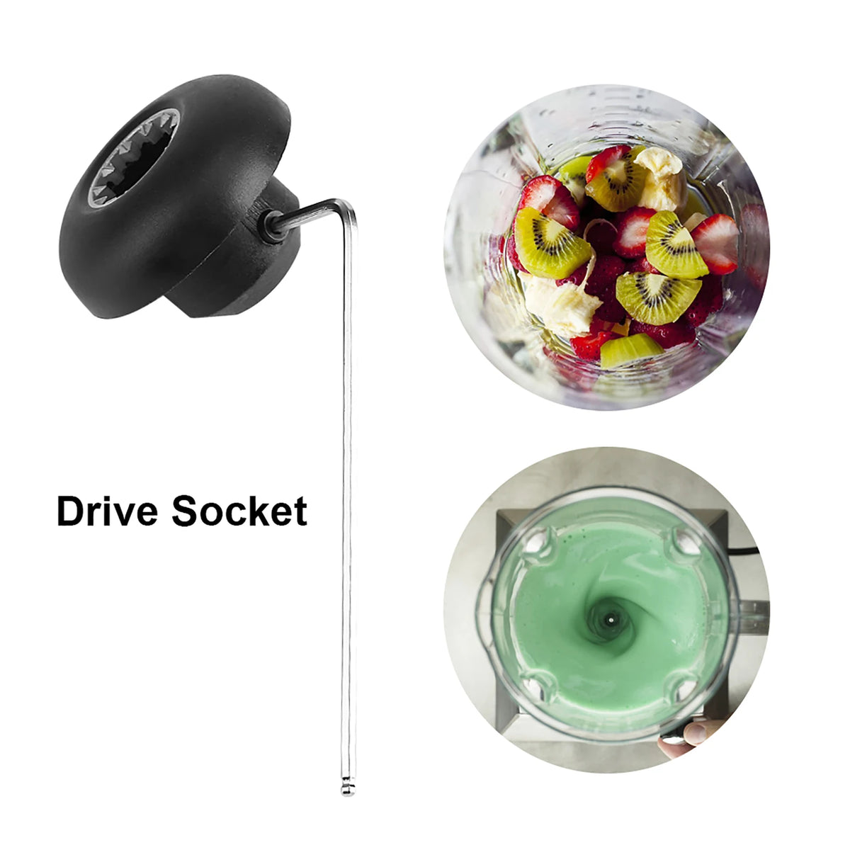 Drive Socket For Vita Mix Drive Socket Kit Compatible for Blender Replacement Spare Parts Tool W Hexagon Wrench Drive Socket Kit HIP
