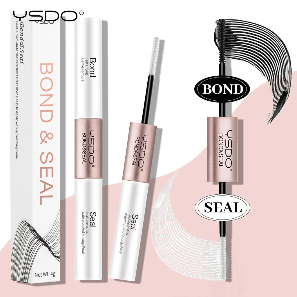 YSDO 1PC 2 in 1 Bond and Seal/Lock Waterproof Fast Drying Glue and Sealer Dual-Ended Eyelash Glue Strong Hold Cluster Lash Glue HIP