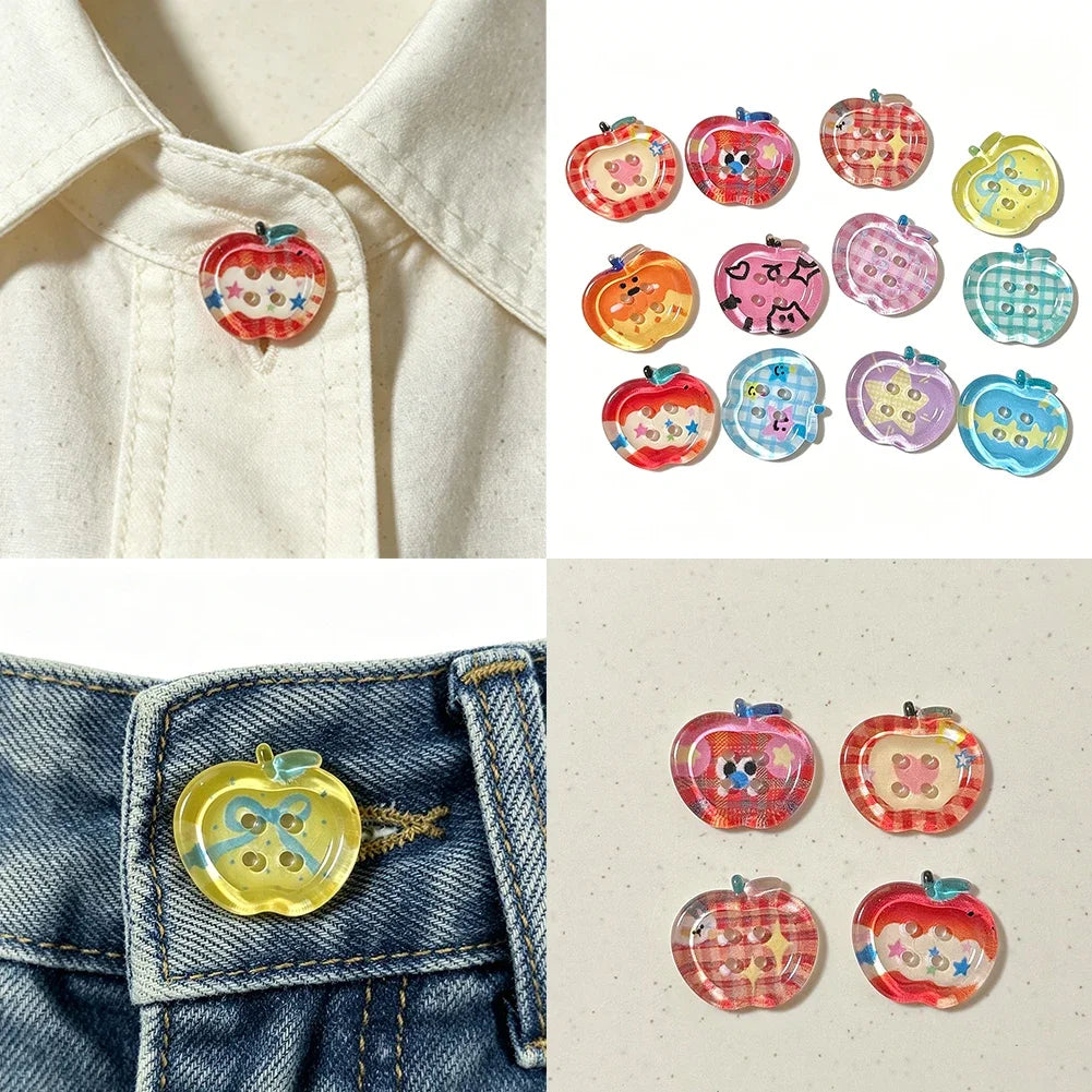 10pcs/bag Ins Style DIY Buttons for Apparel Sewing Supplies Fashion Doll Clothes Accessories and Journaling Scrapbooking Decor HIP
