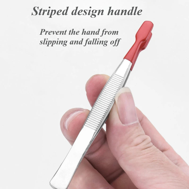 1pcs Tweezers With Rubber False Eyelash Adhesive Attachment Clamp Tips Tweezers Rubber Silicone Coated Multifunctional Product HIP