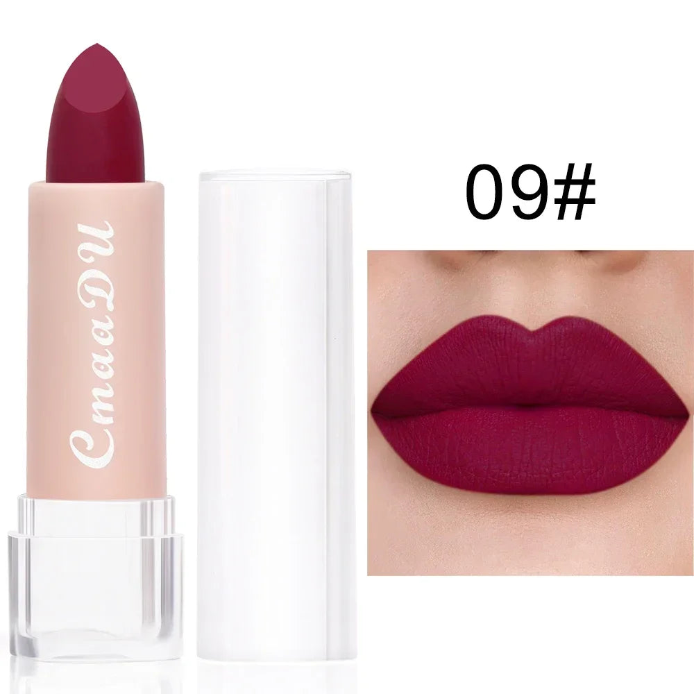 15 Colors Lipstick Waterproof Long Lasting Matte Velvet Mental Beauty Lip Gloss Nude Glitter Lip Gloss Beauty Red Lip Tint New HIP 09