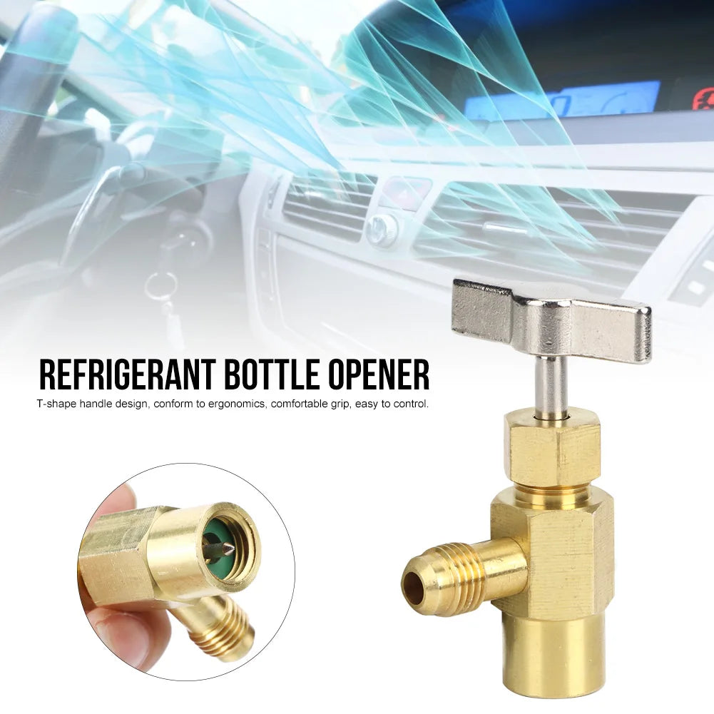 R134A Female Thread 1/2ACME Air Conditioning Refrigerant Bottle Can Opener Valve Air Conditioning Tool Refrigerant Bottle Opener HIP