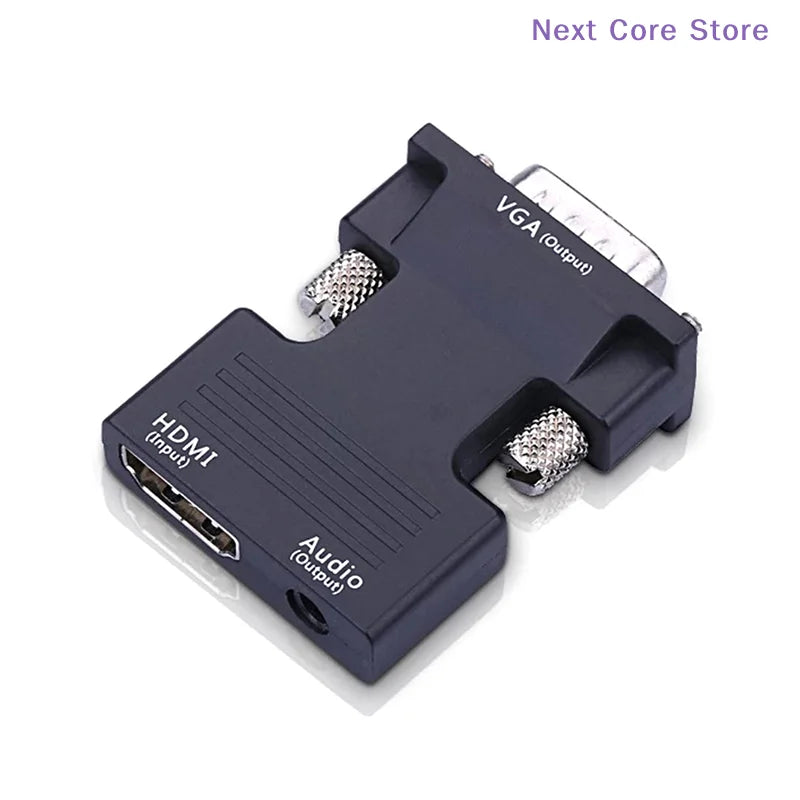 HDMI to VGA Adapter with Audio – 1080P Female to Male Display Adapter HIP