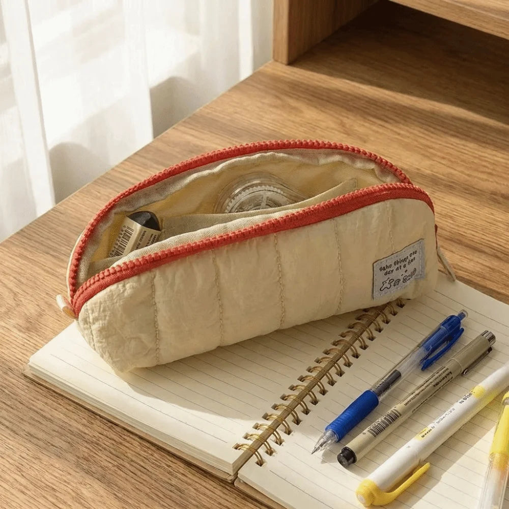 Large Capacity Minimalist Pencil Case – Soft Fabric Pen Bag Pencil Case HIP