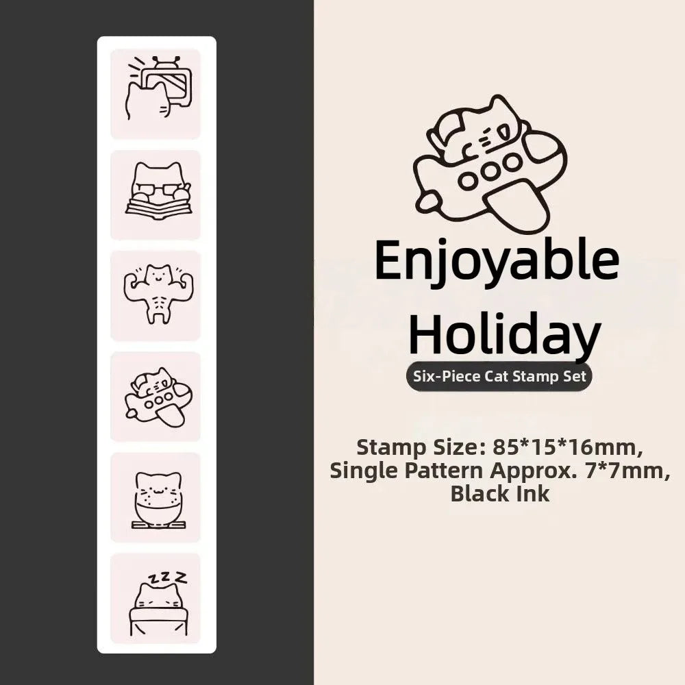 Cat Shape Mini Stamp – Cute DIY Diary & Scrapbooking Decor DIY Craft Stamp HIP C