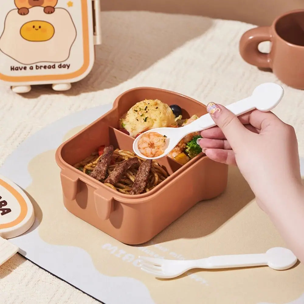 Cute Capybara Toast Lunch Box 1000ml – Leak-Proof Meal Box Novelty Lunch Box HIP