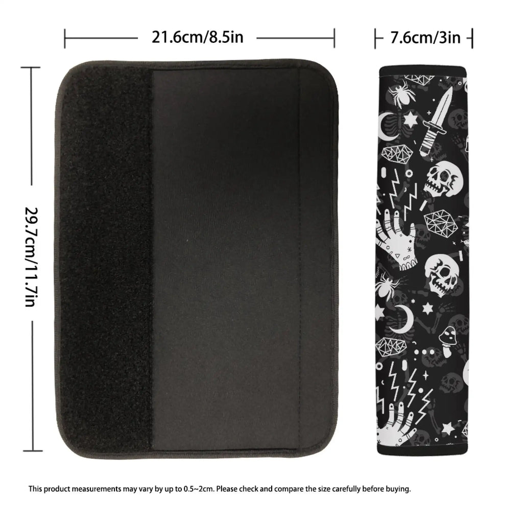 Gothic Skull Car Seat Belt Pads 4-Pack – Universal Cushion Seat Belt Cushion HIP