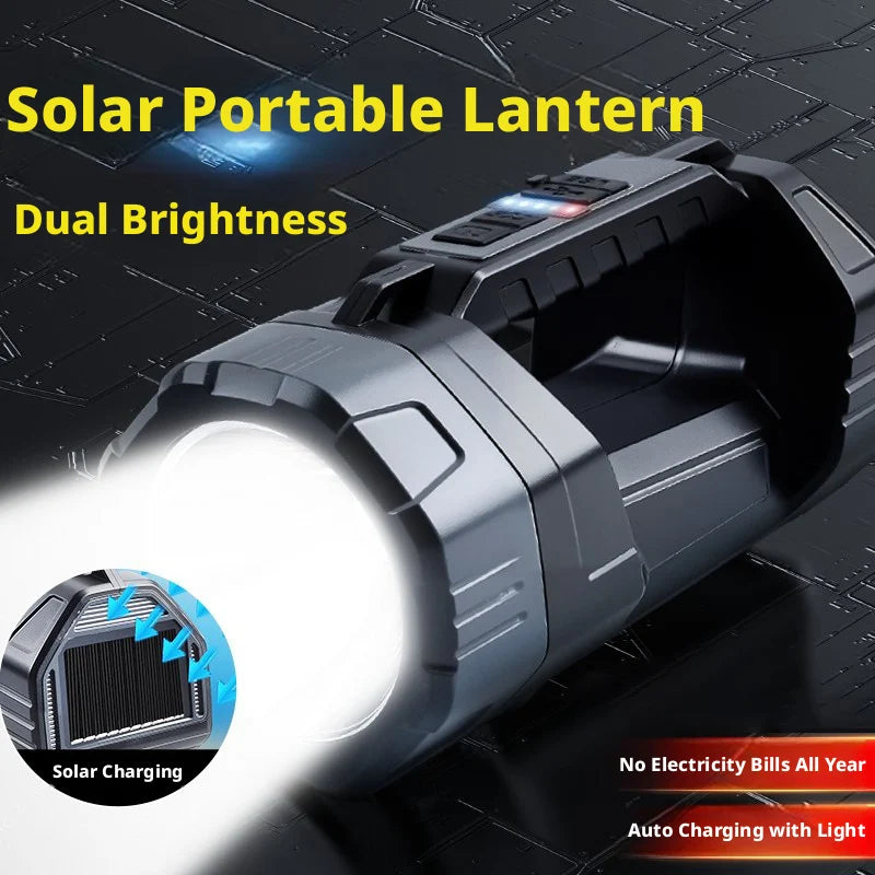 Solar LED Rechargeable Lantern – Dual-Light Camping Torch Solar Camping Lantern HIP