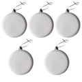 DIY Blank White Christmas Ball Ornaments with Gold Loop 5/12pk DIY Christmas Ornaments HIP Silver-5Pcs