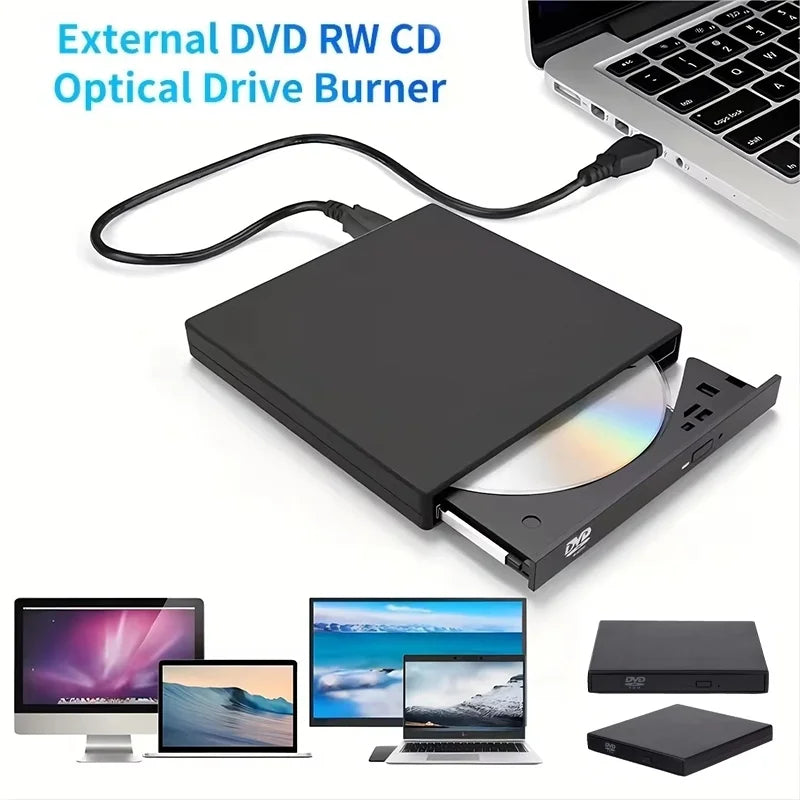 USB External CD DVD Drive – Portable Optical Player for Laptop External Optical Drive HIP