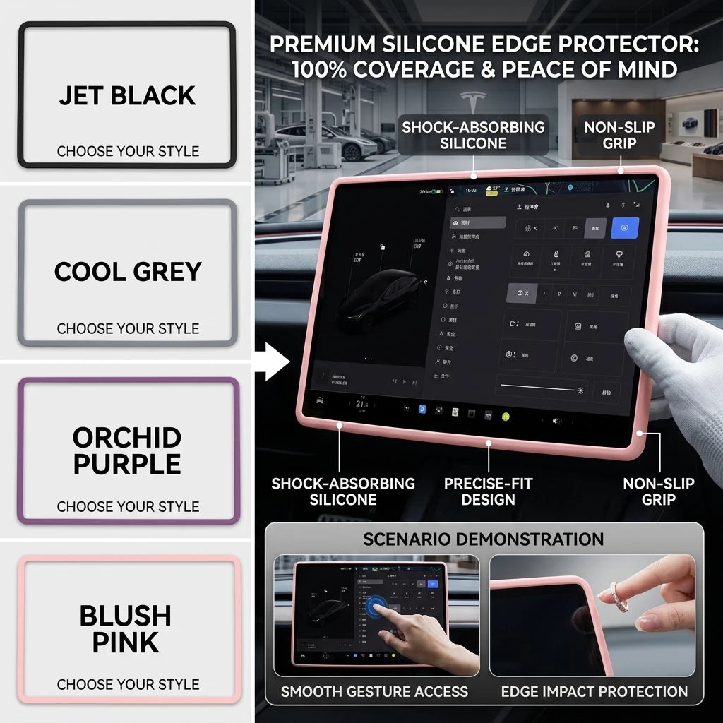 For Tesla 2026 Model Y/YL Juniper Performance Silicone Touch Screen Cover Anti Collision Dust Guard Soft Slip On Car Screen HIP