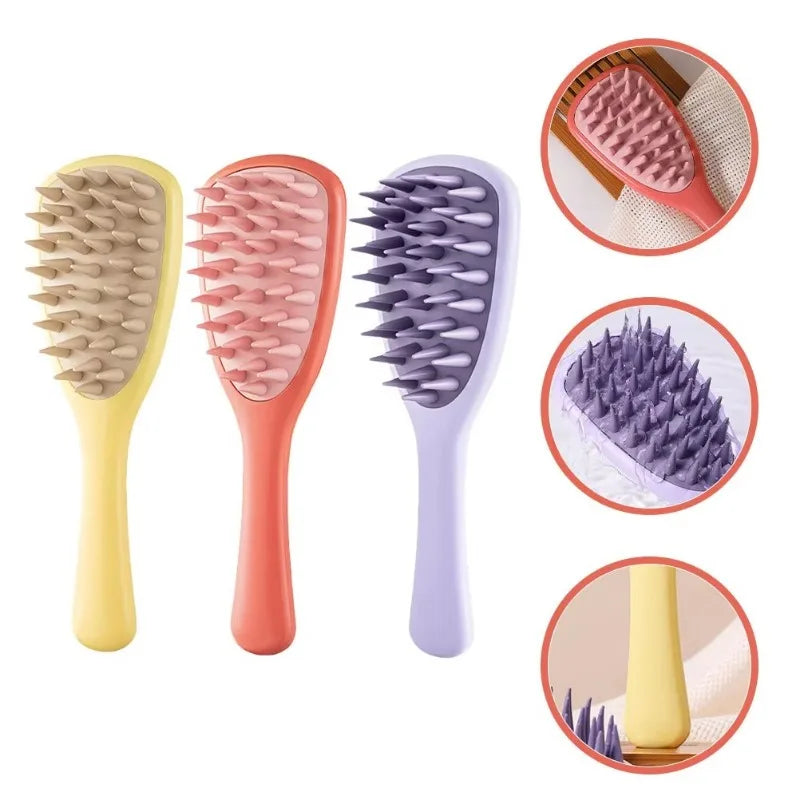 Silicone Shampoo Brush Scalp Massager – Long Handle Comb Scalp Massager Brush HIP