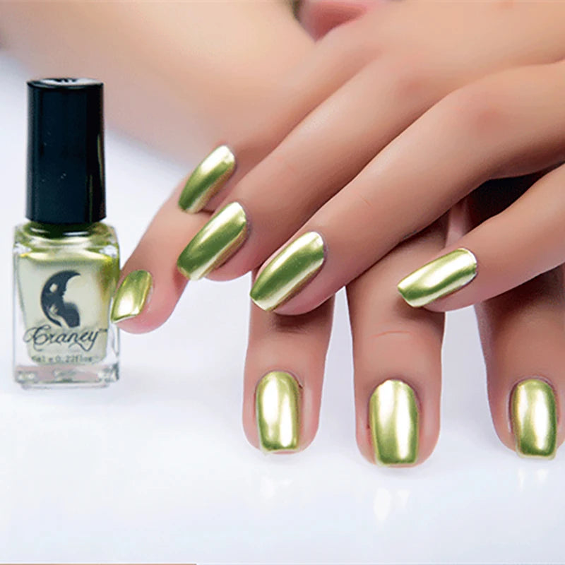 ZUOFILY Mirror Gel Nail Polish – No Lamp Metallic Silver