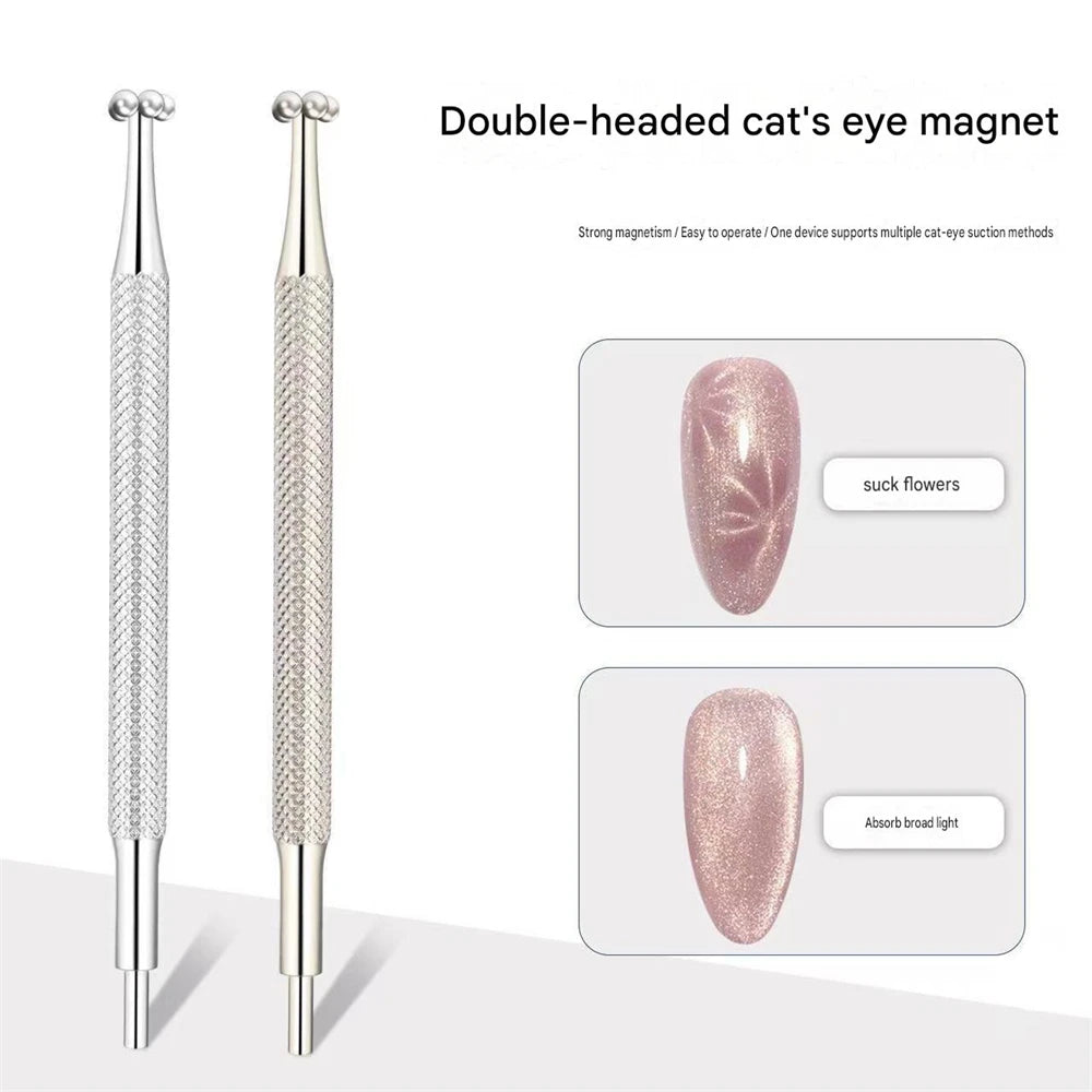 Double Head Flower Nail Magnet Stick Large Strong Magnetic Lollipop Round Tip Versatile Cat Eye Gel Nail Art Tool Nail Polish HIP