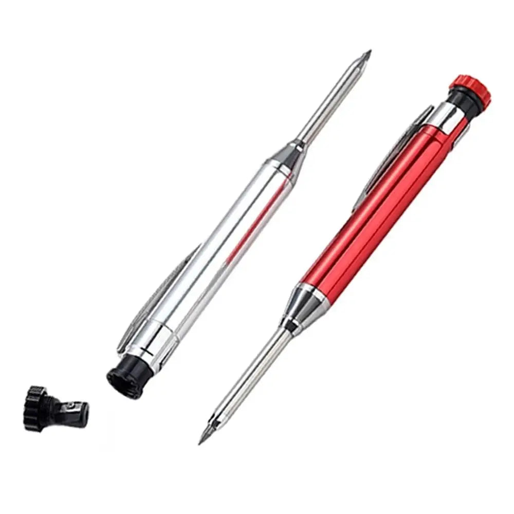 Deep Hole Marking Pencil – Metal Carpenter Pencil + Sharpener Carpenter Marking Pencil HIP