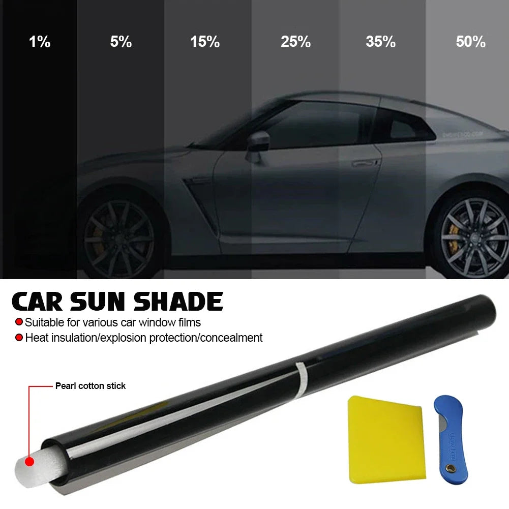 300x50cm Black Car Window Film Roll Car Auto Home Self Adhesive Glass Tint Privacy UV Protector Window Sticker Sun Shade Film HIP