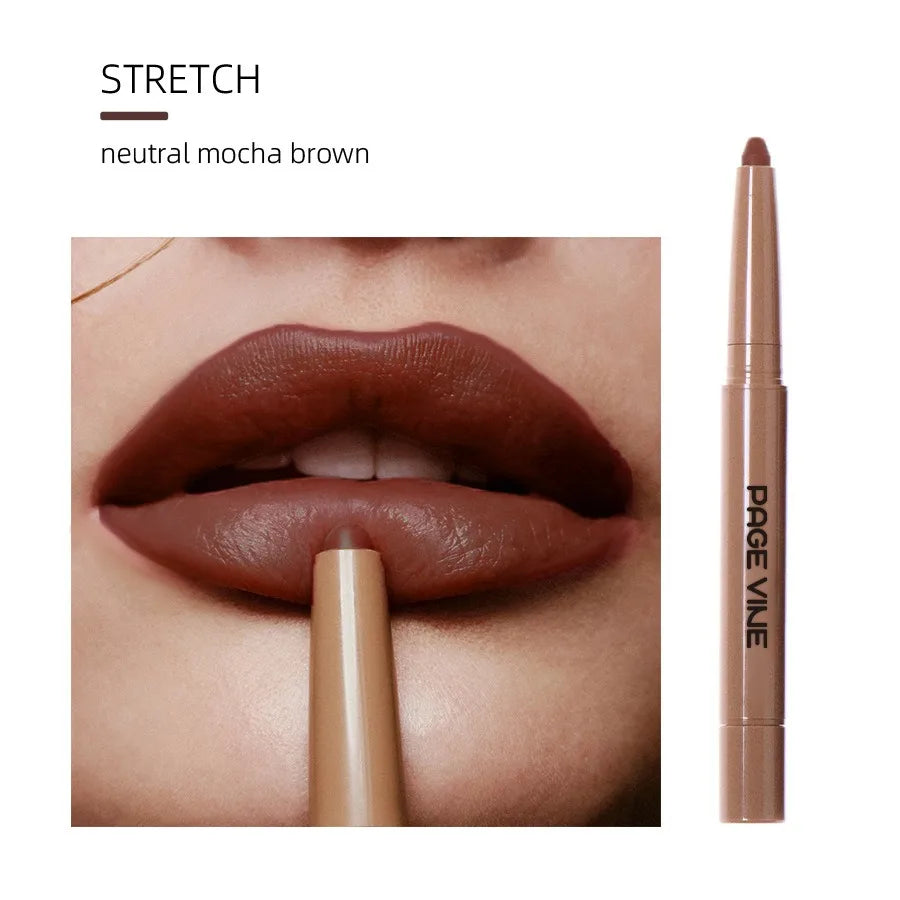 Chocolate Brown Silky Lipliner Pen Peptide Lipgloss Pencil Lasting Matte Nude Pink Lipstick Lip Outline Contour Defind Lip Liner HIP 08-PAGE VINE