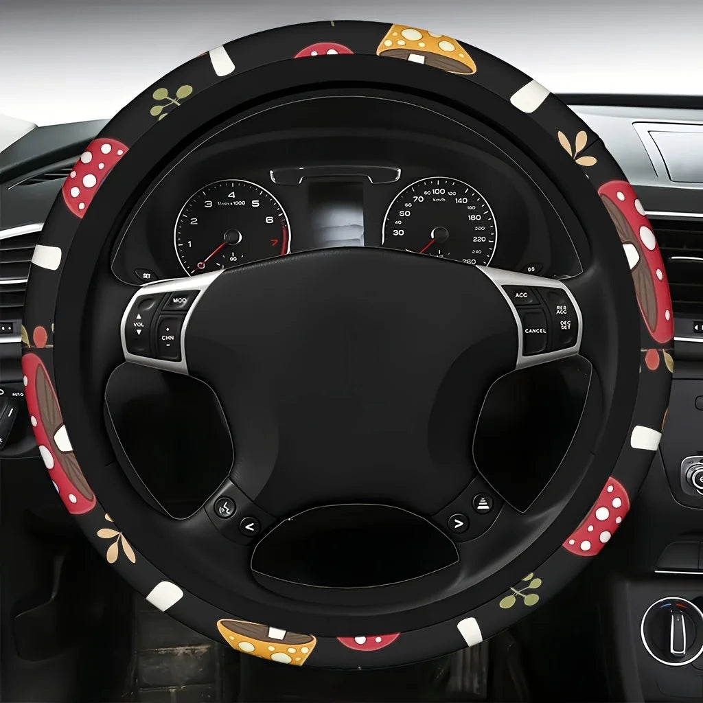 Forest Mushroom Steering Wheel Cover – Soft & Breathable Steering Wheel Cover HIP