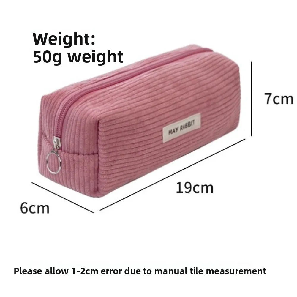Large Capacity Corduroy Pencil Case – Multifunctional Pen Bag Pencil Case HIP