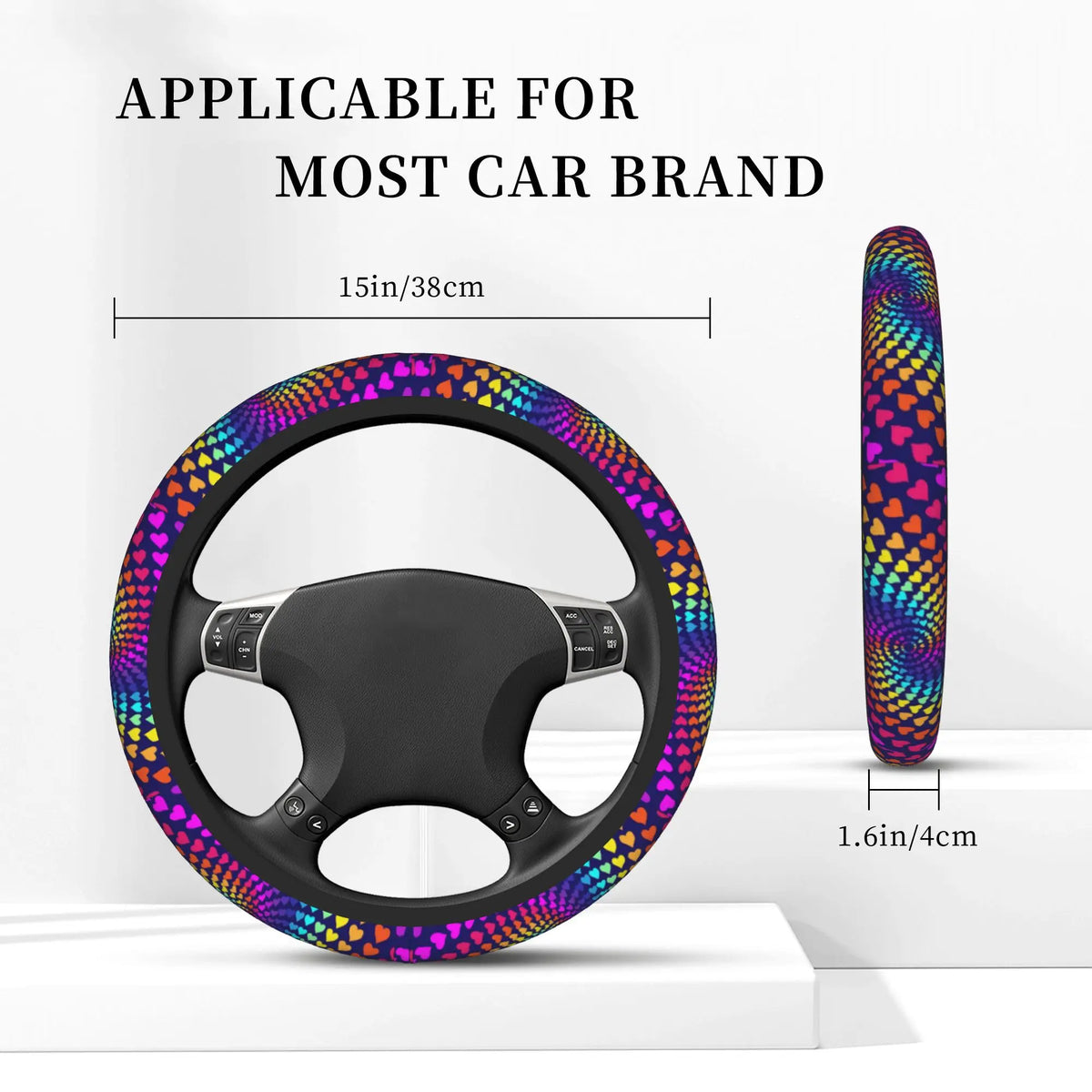 Colorful Pride Abstract Steering Wheel Cover – 14.5–15 Inch Steering Wheel Cover HIP