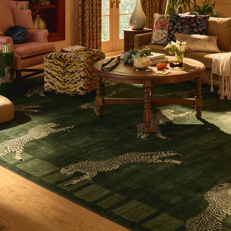 Large Soft Non-Slip Area Rug – Retro Cheetah Pattern, Washable Area Rug HIP