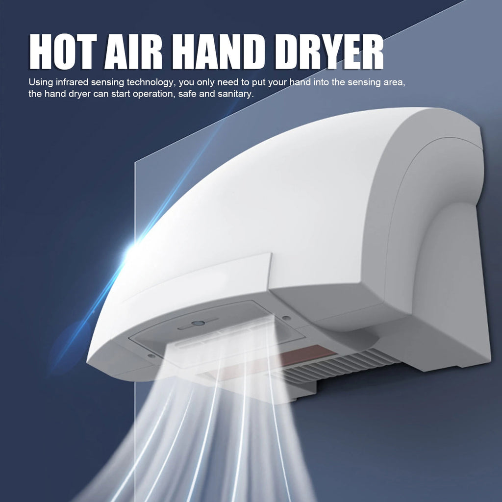 Hand Dryer 1200W Hand Dryers Automatic Sensing 10S Fast Drying Strong Airflow Warm Air Hand Dryer for Bathroom Mall Hotel HIP