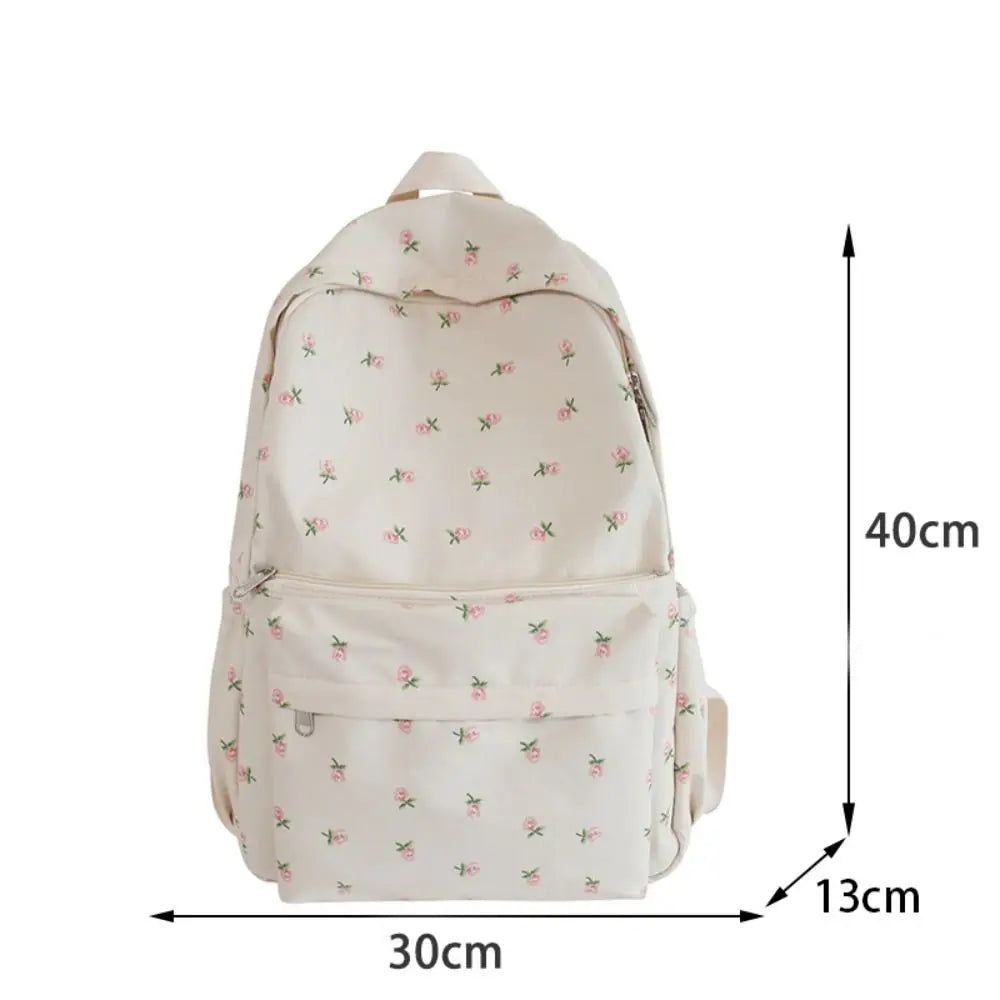Floral Canvas Backpack – Large Capacity School & Travel Bag Canvas Backpack HIP