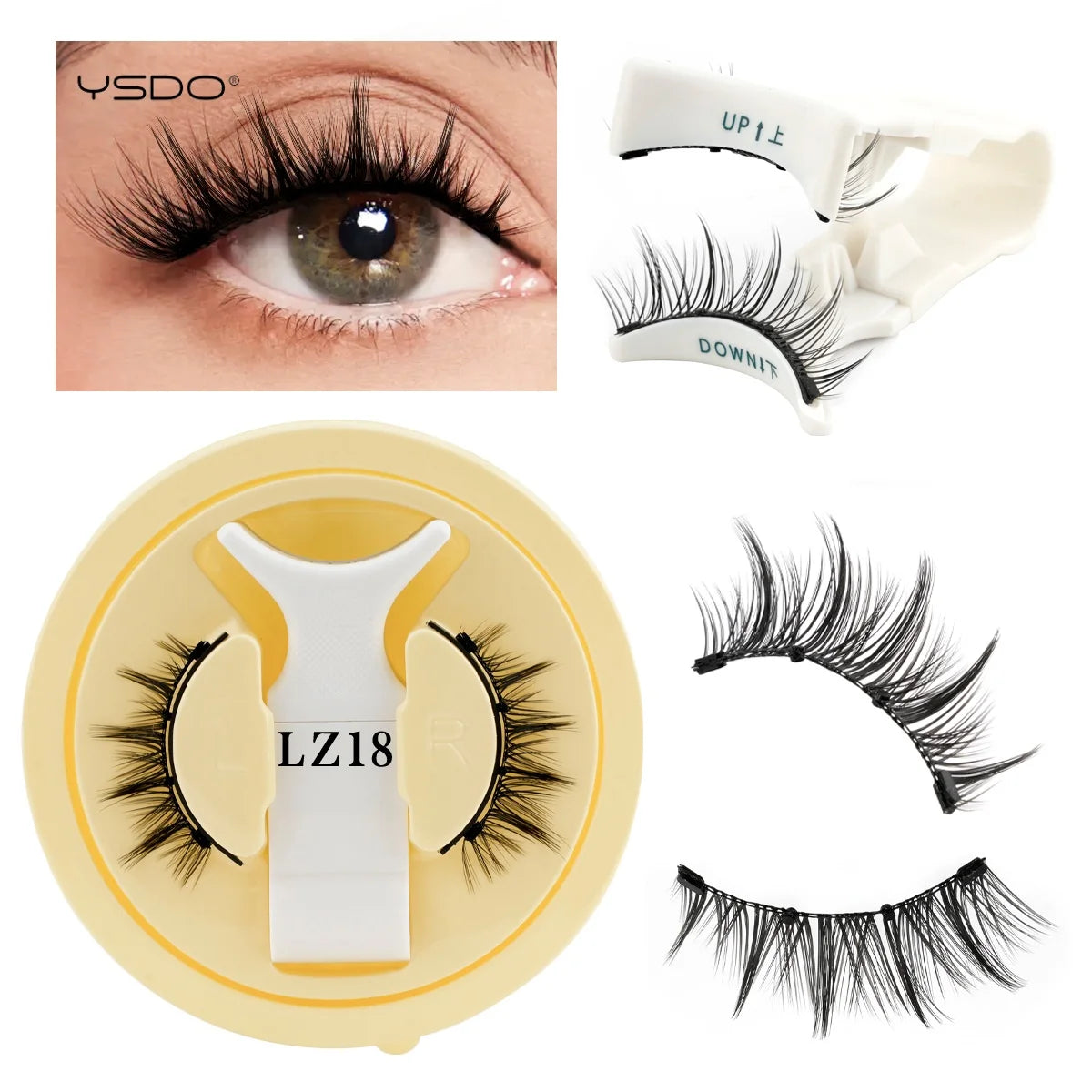 1 Pair 3D Magnetic Eyelashes Set with Reusable Lshes Tweezers Natural Soft False Lashes Eyelash Extension Tools Kit HIP LZ18