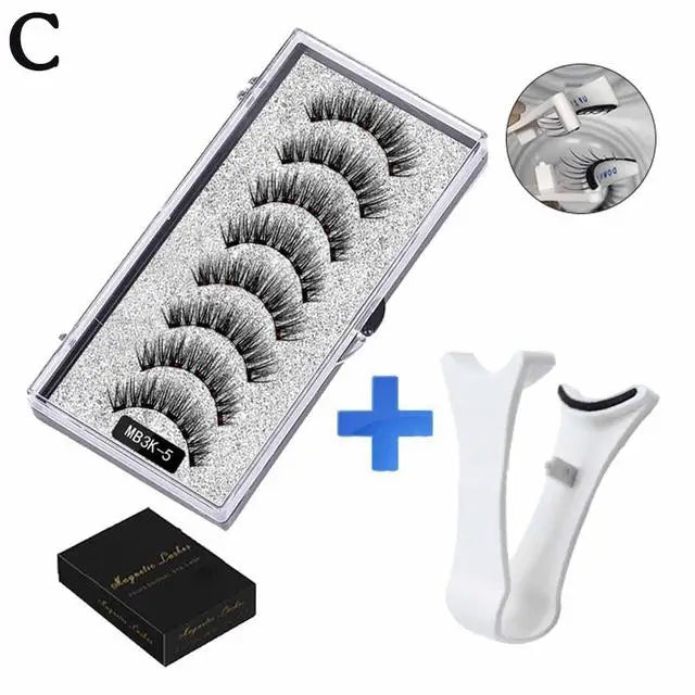 3D Natural Magnetic Eyelashes,With 5 Magnetic Lashes Shipping Box Eyelashes Handmade False Gift Reusable Support Drop Magne T6N2 HIP MB3K