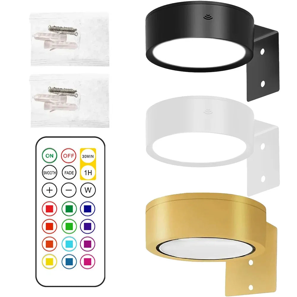 1/2pcs Versatile Wireless Magnetic Remote LED Wall Light Battery Operated Spotlight Ideal For Bedroom Art Display Lighting HIP