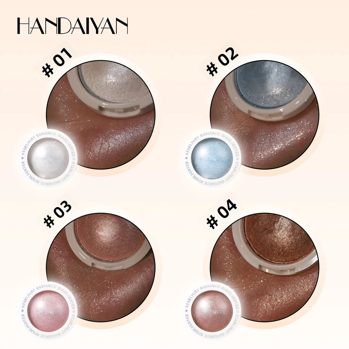 HANDAIYAN Shimmer Highlighter Bouncy Cream Glow & Contour Cream Highlighter HIP