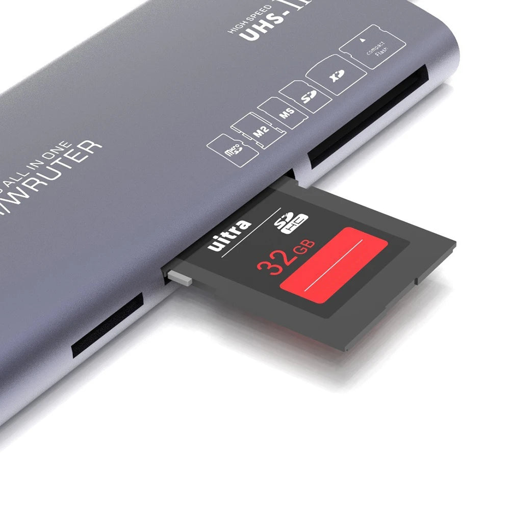 OULLX 6-in-1 USB-C Card Reader – SD TF XD CF M2 MS Adapter USB Card Reader HIP