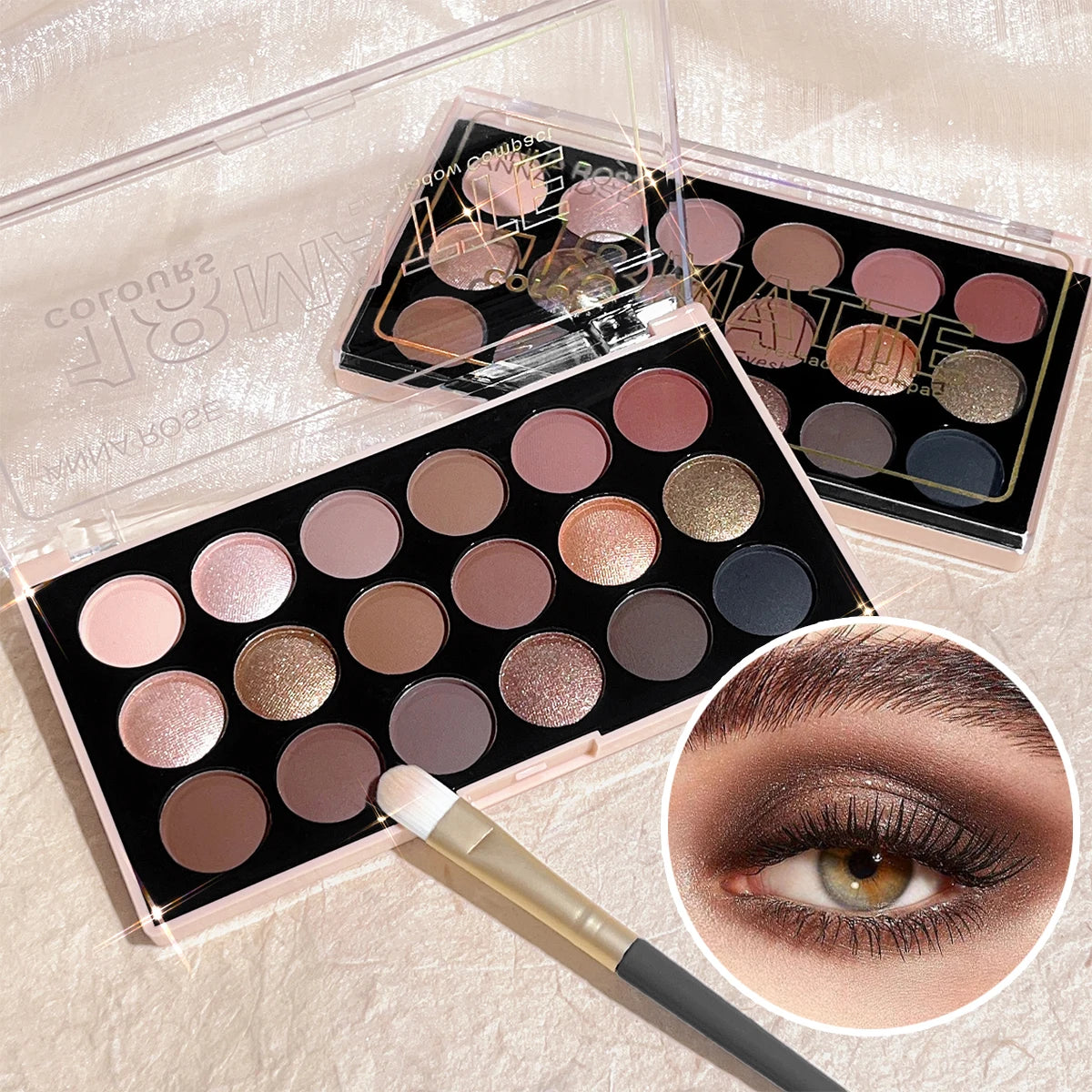 18-Color Eyeshadow Palette – Matte, Shimmer & Glitter Eyeshadow Palette HIP