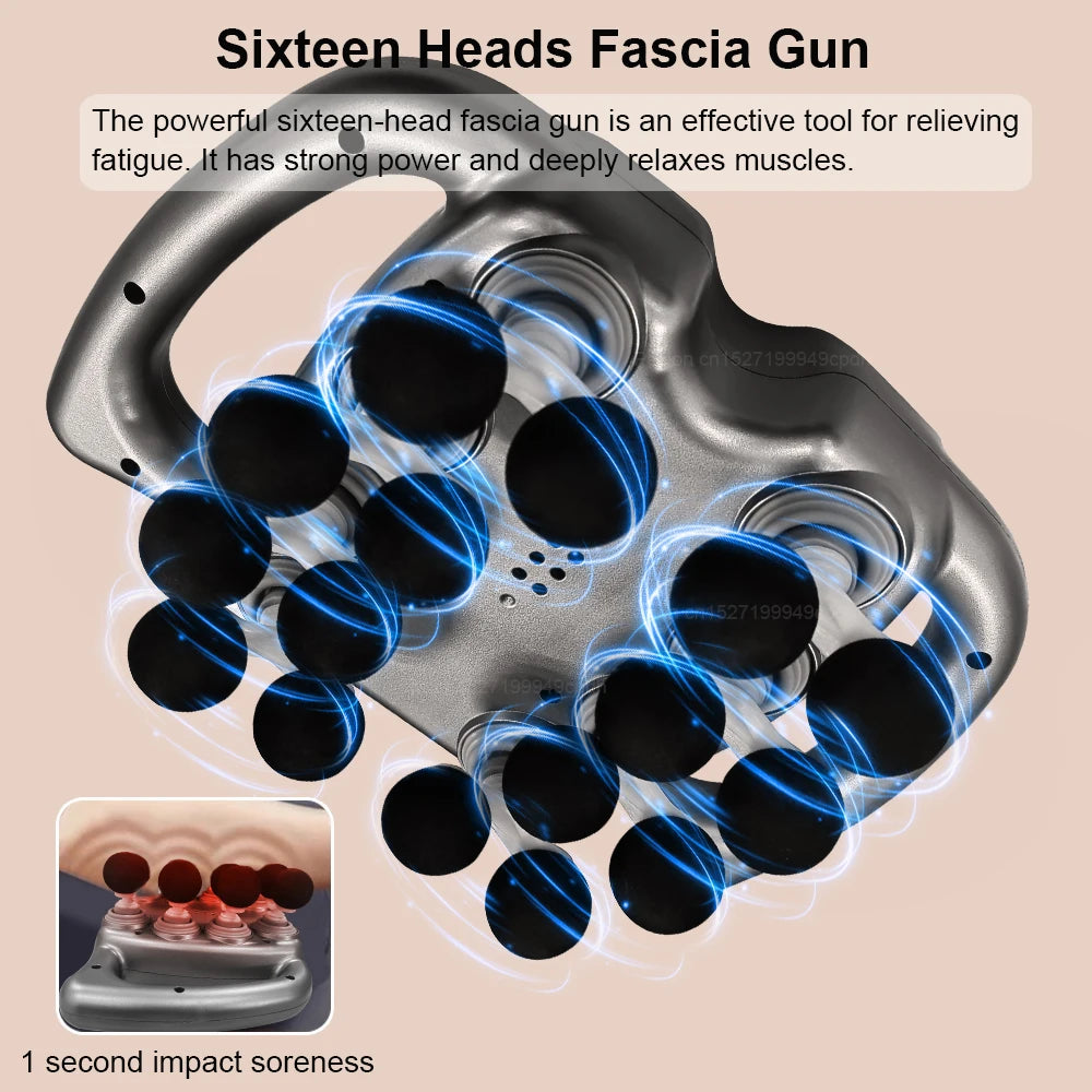 16-Head Wireless Fascia Massage Gun – Full Body Muscle Relaxation Fascia Massage Gun HIP