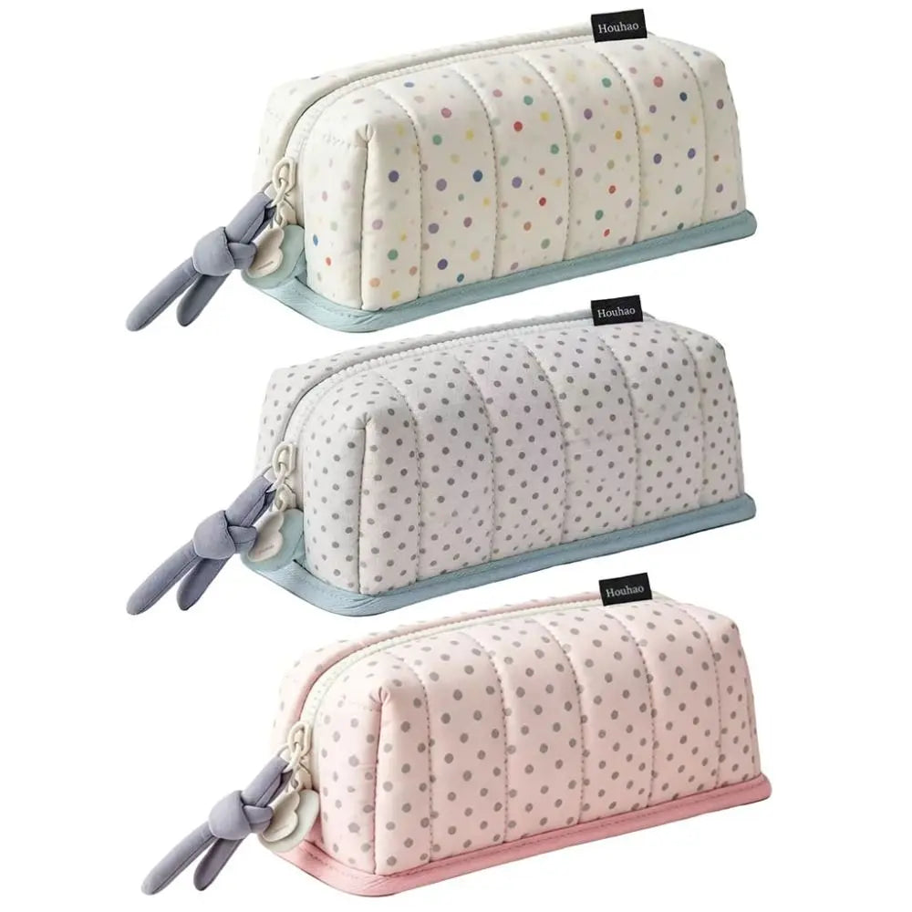 Large Capacity Dot Pattern Pencil Case – Cotton Pen Bag Pencil Case HIP