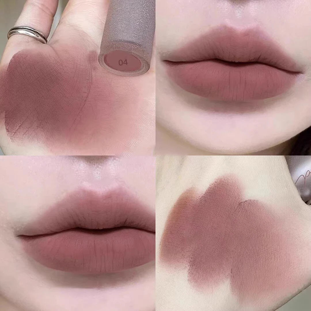 1/2Pc 6-color Matte Velvet Lipstick Silky Texture Without Drying Easy To Apply Long-lasting No-stick Velvet Mist Lipstick Makeup HIP 04-1Pc