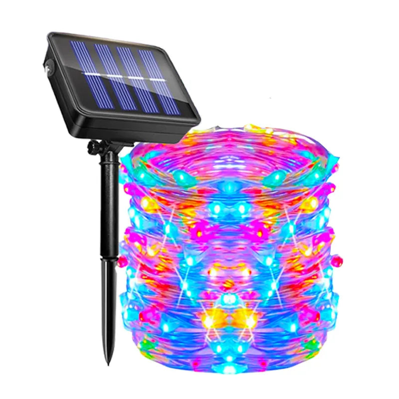 Solar Fairy String Lights Outdoor – 8 Modes IP65 Waterproof LED Solar String Lights HIP RGB 1PCS 50LED 7m