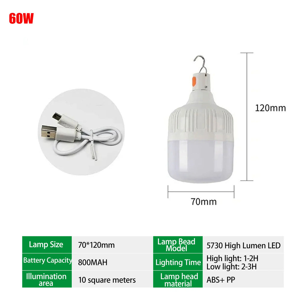 ESMARTER Rechargeable LED Camping Lantern | Portable Hook Light Portable LED Lantern HIP 60W